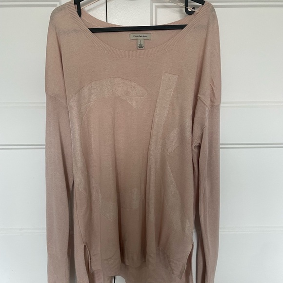 Light Pink Calvin Klein Logo Sweater - Picture 2 of 7